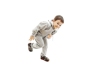 Little cool hip-hop boy in dance