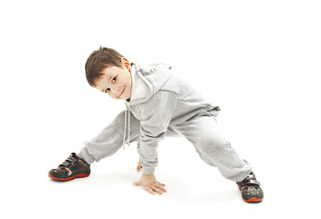 Little cool hip-hop boy in dance
