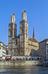 Fototapeta na wymiar Grossmunster church, Zurich