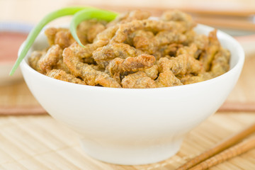 Crispy Beef - Oriental battered and deep-fried beef with sweet chilli sauce.