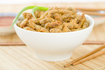 Crispy Beef - Oriental battered and deep-fried beef with sweet chilli sauce.