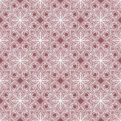 Schilderijen op glas beautiful vector Print Seamless Pattern. Pink Mandala Flowers.  © Shanti Shanti