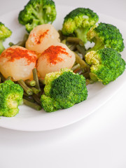 broccoli with boiled potatoes