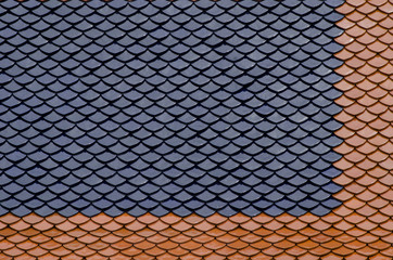 Architectural detail of roof tiles of Wat Phra Kaew, Temple of t