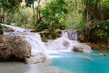 Kouangxi waterfall at Luang Prabang in Laos.