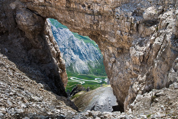 strada del passo Pordoi dal Sas Pordoi