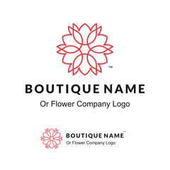 Beautiful Contour Logo with Flower for Boutique or Beauty Salon or Flowers Company - 87275285