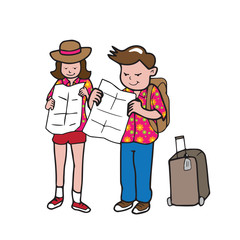 Traveller man and woman