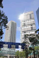 Obraz na płótnie Canvas High-rise condominium in Yokohama Minatomirai 21, Japan
