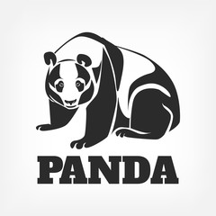 Vector panda black illustration