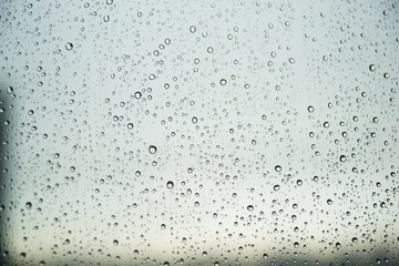 Water drops on the window. Close-up.