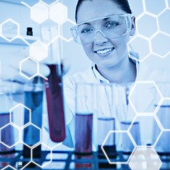 Composite image of science graphic