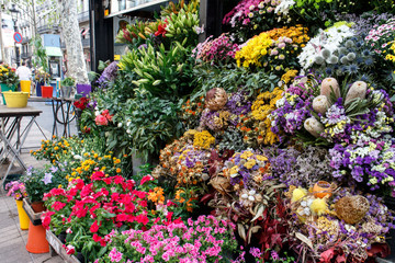 Flowers outside of flower shop