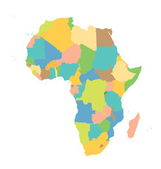 colorful vector Africa map