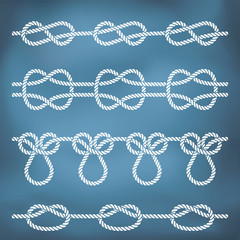 Seamless nautical rope knot borders - 87278857