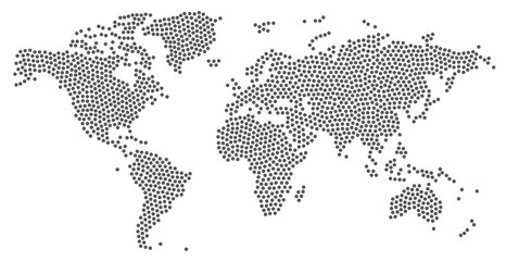 Fototapeta na wymiar Dotted world map. Vector illustration