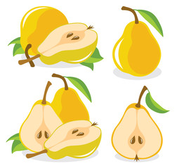 Obraz premium Yellow pears vector illustration