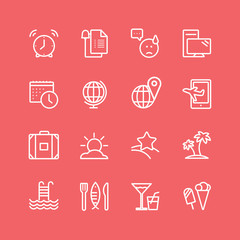 Barbecue and Food Icons Vector Objects set. Outdoor, Kitchen or