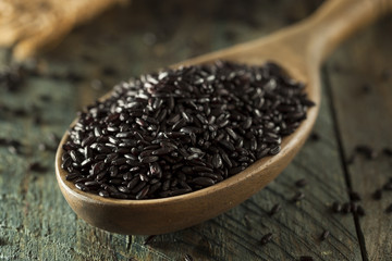Fototapeta na wymiar Raw Dry Organic Black Rice