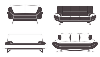 Set of vector couches
