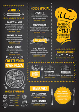 Restaurant cafe menu, template design. Food flyer.