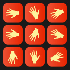 Set of vector flat icon hands eps