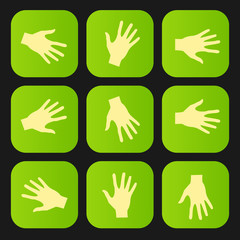 Obraz premium Set of vector flat icon hands eps