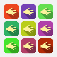 Set of vector flat icon hands eps
