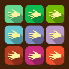 Obraz premium Set of vector flat icon hands eps