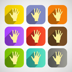 Set of vector flat icon hands eps