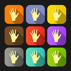 Set of vector flat icon hands eps