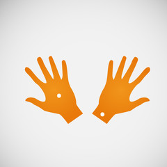 Vector flat icon hands. color abstraction eps