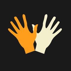 Vector flat icon hands. color abstraction eps