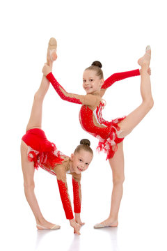 Two sisters gymnasts