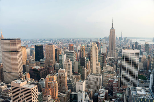 New York city, United States. Panoramic view of Manhattan skylin