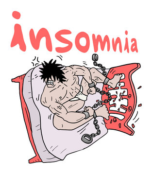 crazy insomnia illustration