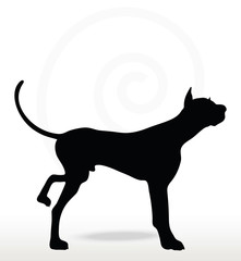 dog silhouette in leg raised pose