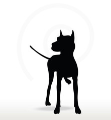 dog silhouette in leg raised pose
