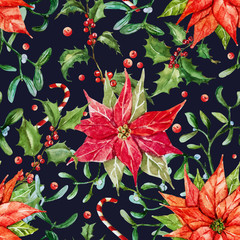 Watercolor christmas pattern