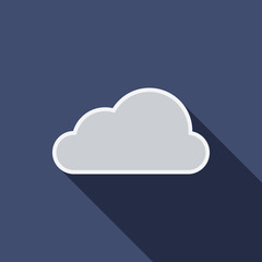 Cloud Icon. Flat Vector Icon With Long Shadow Design Collection.
