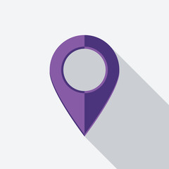 Map Pointer Icon. Flat Vector Icon With Long Shadow Design Colle