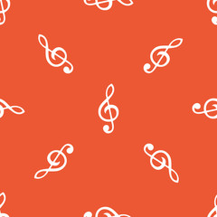 Orange treble clef pattern