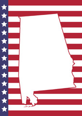 Alabama Cover Page Vector Design. USA Flag on Background.