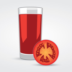 Glass of Tomato Juice Realistic Vector