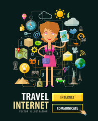 mobile Internet service vector logo design template. phone