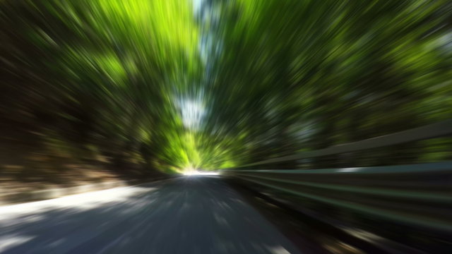 Fast Mountain Road, with Radial Blur, 4k