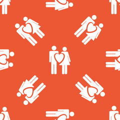 Orange love couple pattern
