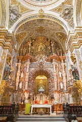Poster GRANADA, SPAIN - MAY 29, 2015: The presbytery and main altar of baroque church Nuestra Senora de las Angustias designed by sculptor Pedro Duque Cornejo from 17. cent. © Renáta Sedmáková