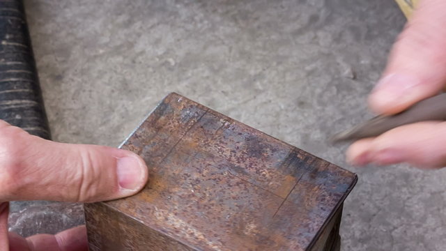 marking holes in a metal workpiece 