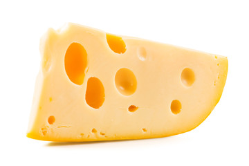 Cheese over white background.
